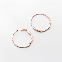 wholesale S925 silver minimalist and unique wave ear hoops with a distinctive design, new earring style G2822-S925 silver pair silver 925 silver