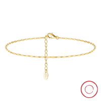 wholesale S925 Sterling Silver Cloud-Pull Jewelry Ankle Bracelet, Adjustable Daily Chain Anklet, Cross-Border European and American Style, Versatile Wholesale-14K gold 925 silver