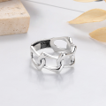 wholesale S925 sterling silver retro trendy minimalist hollow-out index finger ring cross-border ins for women-0-3