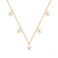 wholesale S925 Sterling Silver New Ins-style Star Zircon Layering Collarbone Necklace, Korean Japanese。-0-0