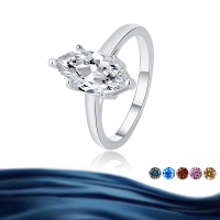 wholesale S925 sterling silver cross-border wholesale 1-carat marquise-cut simple moissanite ring for women, high-end silver jewelry accessories-1 carat champagne moissanite/white gold>5 US