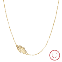 wholesale S925 Sterling Silver Jewelry, European and American Fatima Small Hand Pendant Necklace, Women's Wholesale Collarbone Chain-14K gold, approx. weight: 2.52g