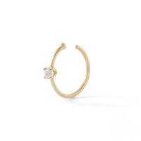 wholesale S925 Sterling Silver Zircon Nose Ring, Ear Bone, And Cartilage Ear Cuffs For Trendy Individuals-Single gold #2