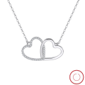 wholesale S925 Sterling Silver Cloud-Pull Jewelry Heart-Connected Zircon Inlaid Collarbone Chain, Versatile and Elegant Necklace, Direct from Manufacturer-0-0