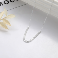 wholesale S925 Sterling Silver Korean Minimalist Ins Sweet Style Green Heart Zircon Design Pearl Collarbone Chain-0-0