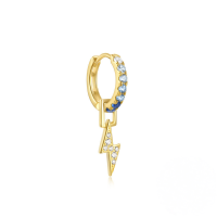 wholesale 925 Sterling Silver With Zircon Animal Goldfish Pendant Hoop Earrings, Popular In Europe And America, Heart-shaped Sparkling And Elegant Ins Earrings For Women-Single gold #7&gt;925 silver