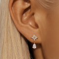 wholesale S925 Sterling Silver Classic Star And Moon Zircon Earrings, Versatile Butterfly And Teardrop Designs-0-3
