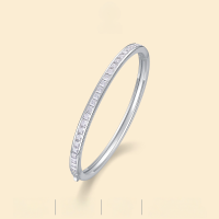wholesale [Sterling Silver] Fashion Square Moissanite Light Luxury High-End Sense Bracelet, Internet Famous Best-Selling High Version Women's Tarnish-Resistant Bangle-Moissanite square 3*3