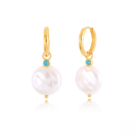 wholesale S925 Sterling Silver Baroque Irregular Pearl Circle Ear Clips, Elegant Classic European And American Best-sellers-Gold