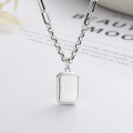 wholesale S925 Sterling Silver Korean Fashion Trendy Street Style Chunky Chain Cube Cuboid Pendant Choker Necklace-0-1