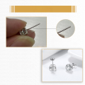 wholesale S925 Sterling Silver White Gold Plated 8mm Round Earrings with 4A Zirconia Stud Earrings-0-2