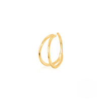 wholesale S925 Sterling Silver Double Ring Nose Ring Micro-set Elegant Ear Clip Earring-Single gold