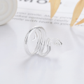 wholesale S925 Silver Cloud Tide Pavilion Fashion OL Korean Style Minimalist Cool Tone Creative Design Serpent Green Snake Versatile Adjustable Open Ring-0-2