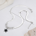 wholesale S925 Silver Fashion Korean Japanese Internet Celebrity Ins Style Black Star Double-Layer Creative Design Snake Chain-0-2