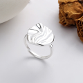 wholesale S925 Sterling Silver Irregular Wrinkle Texture Wide Band Light Luxury Style Ring Fashion Trend Euro-American Punk Wind Ring-0-0