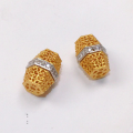wholesale S925 Gold-Plated Full Diamond Turning Bead Spacer Semi-Finished DIY Jewelry Crystal Jewelry Bracelet Necklace Accessories-0-6