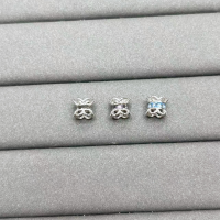 wholesale 925 Sterling Silver Openwork Filigree Spacer Beads Set with Step-Cut Zircon DIY Double-Ended Flower Bead Caps Crystal Beaded Bracelet Jewelry-Red one