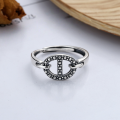 wholesale S925 Sterling Silver Korean-style Pig Nose Individual Circle Link Fashion Trend Street Style Open Ring-0-1