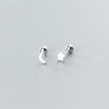 wholesale S925 Sterling Silver Nalan Ear Studs for Women, Korean Style Fashion Minimalist Fresh Asymmetric Star Moon Spiral Earrings G5180-0-1