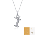 wholesale 925 silver popular 26-letter alphabet necklace for women, stylish and elegant moissanite cross-border collarbone chain-0-39