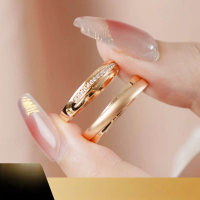 wholesale 18K Gold Diamond Couple Rings Fashion Cross Ancient Method Gold Men and Women's Wedding Proposal Fashion Rings-18K Rose Gold Women's Ring