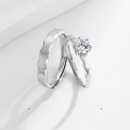 wholesale S925 pure silver "Together Forever" couple rings, a pair of ins Korean-style minimalist brushed matching rings, 520 gift-0-0