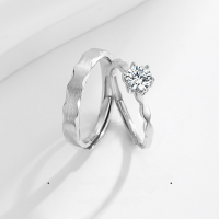 wholesale S925 pure silver "Together Forever" couple rings, a pair of ins Korean-style minimalist brushed matching rings, 520 gift-Lifelong Couple Rings/Approx. 4.88g&gt;PR002965 Sterling Silver