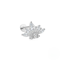 wholesale S925 Sterling Silver Geometric Star Stud Earrings With Crystal Accents-Single platinum #6