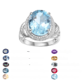 wholesale S925 Sterling Silver Natural Topaz Ring Fashion Luxury High-End Setting 6 Carat Colored Gemstone Ring-0-5
