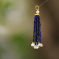 wholesale Metal material with natural tourmaline, turquoise, lapis lazuli, blue apatite handcrafted tassel fringe and natural crystal accessory DIY pendant-0-4