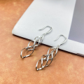 wholesale S925 Sterling Silver Multi-Twist Long Drop Earrings with Hook, Super Fairy Rhombus Twist Earrings, Ins Versatile Style-0-0