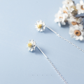 wholesale S925 Silver Summer Fresh Daisy Ear Thread Korean Style Popular Internet Celebrity Student Earrings Ear Drops G6447-0-2