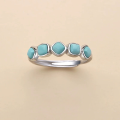 wholesale Metal material, ethnic style ring new design high-end natural raw turquoise geometric ring fashion versatile niche vintage-inspired ring-0-0