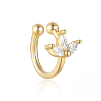 wholesale 925 Sterling Silver New Marquise Zircon-studded Ear Clip For Women,ins-Single gold-style 1 925 silver