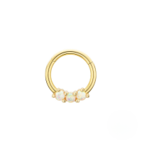 wholesale S925 Sterling Silver Triple Opal And Zircon-studded Cartilage Piercing Earrings For Women-Single gold