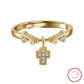 wholesale S925 Sterling Silver Cloud-Pull Jewelry Cross Design Versatile and Fresh Ring Wholesale-0-6