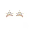 wholesale S925 Sterling Silver Amorphous Star Opal Zircon Inlaid Earrings For Women, Heart-shaped, Light Luxury, Niche Amazon New Arrival-0-8