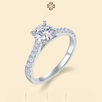 wholesale 925 Sterling Silver Cross-Border Fashion Light Luxury Moissanite Ring, Ins Trendy European and American Best-Seller High-End Feel Women's Ring, Non-Fading-Moissanite 1 carat US size 8#