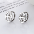 wholesale S925 Sterling Silver Minimalist Hollow-Out Pig Nose Ear Clasp, Fashionable and Versatile for Daily Commute, Designed in Japanese and Korean Style Women's Earrings-0-0
