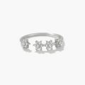 wholesale S925 Sterling Silver Ring With Snowflake-inspired Zircon Accents, Open Adjustable Design For An Ins Style-0-4