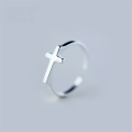 wholesale Metal S925 silver ring women's personality smooth open cross ring wholesale index finger ring fashion J1170-0-1