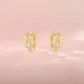 wholesale S925 Sterling Silver Zircon-studded Bow Hoop Earrings, Minimalist Ins Style-0-3
