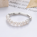 wholesale S925 Sterling Silver Retro Vintage-Designed Irregular Beaded Minimalist Fresh and Niche Elastic Ring-0-1
