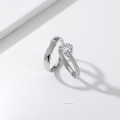 wholesale 1-carat moissanite sterling silver couple rings for women, proposal, wedding, birthday, Qixi Festival, Valentine's Day jewelry-0-0