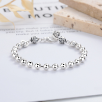 wholesale S925 Sterling Silver Retro Creative Crown-shaped Spliced Bead Bracelet Ins Minimalist Style Korean Version String Bracelet-271SM/approx. 10.1g 925 silver