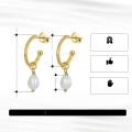 wholesale 925 Sterling Silver Cloud-pattern Earrings with Natural Freshwater Baroque Pipa Pearls, Direct from Manufacturer-0-1