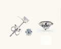 wholesale Wholesale OEM ODM custom-made sterling silver/18K gold/platinum moissanite stud earrings with trendy niche designs - sample, drawing, or prototype accepted-0-5