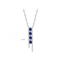 wholesale S925 Silver 6*8mm New Cultivated Sapphire Pendant High-end Jewelry Banquet Live Stream Source Necklace-0-5