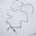 wholesale S925 Sterling Silver Korean Dongdaemun Hot-Selling Key Lock Tassel Pendant Creative Personalized Necklace for Women-0-1