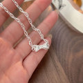 wholesale S925 Sterling Silver Bow Bracelet for Women Minimalist Versatile High-End Pig Nose Chain Jewelry-0-3